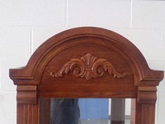 Pulaski Mirrored Wood & Glass Curio Cabinet w/ 4 Shelves, Lights & 2 Side Doors