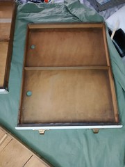 Antique Wood Shaw-Walker Horizontal 3 Drawer File Card Catalog Cabinet
