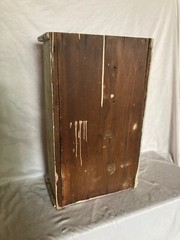 Shabby Antique Oak Medicine Cabinet Beveled Mirror Pink Cottage Chic Vtg 47-26E