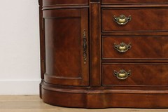 Curved Glass Vintage Carved Lighted China Cabinet Broyhill #53198