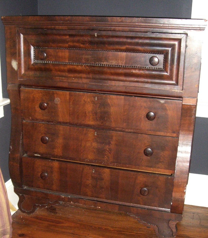 Antique Mahogany Empire BUTLER DESK DRESSER Chest American 1880