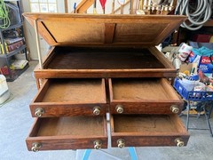 Antique American Clark’s O.N.T. Oak Spool Cabinet /Mercantile Desk, c. 1892 ….