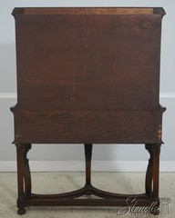 L73153: Vintage French Renaissance Carved Walnut China Cabinet