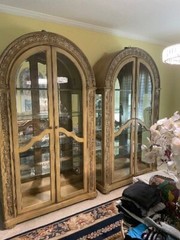 Large antique curio cabinet with glass doors