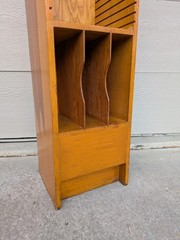 Vintage Art Deco Rustic Wood Mid Century Modern LP Vinyl Record File Cabinet C9