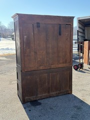 Antique Livery cabinet cupboard oak raised panel Pilgrim Period Farm House