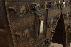 Indian Antique Carved & Painted Giant 9′ Granary Cabinet #52037