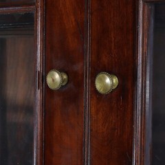 Oversized Antique Sheraton Flame Mahogany Step Back Cupboard c1830