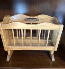 Mid Century Solid Oak Magazine Racked Great Condition Wood Double Sided