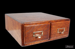 Antique 2 Drawer Oak Wood Card Catalog File Cabinet