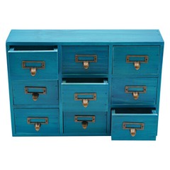 9-Drawer Wooden Storage Cabinet with Rustic Design for Home & Office