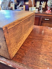Vintage Wood Card Catalog 2 Drawer Oak Library Desk File Cabinet