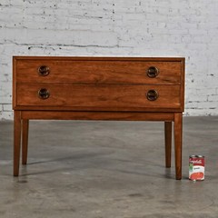 Scandinavian Modern Teak Low Bench Cabinet Credenza Attributed Arne Wahl Iversen