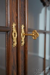 L63333EC: Dutch Style Painted Faux Burl Walnut China Cabinet