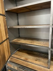 Industrial Credenza w/ Hutch Reclaimed Wood Welded High End Brutalist 96″ TALL!