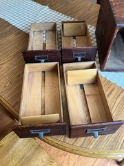 Antique Tiger Oak 4-Drawer 3″ x 5″ Card Catalog Library File Cabinet