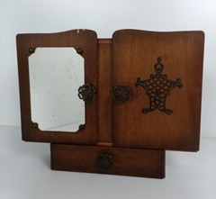 Antique Art Deco Cabinet Mirror Kitchen Medicine Apothecary Bathroom wall hangi