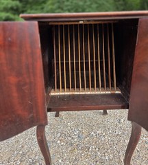 Antique Mahogany Wood Music Cabinet Record Cabinet Side Table