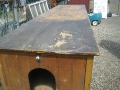 c1850-0 country store COUNTER GORGEOUS grain paint MASSIVE drawers 9′ 11″ x 33″H