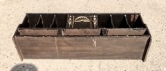 Antique 10 Compartment Office Desk Organizer Cabinet, Black/Gold Carved Wood