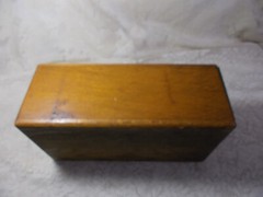 Vtg Antique Single Wood Oak Drawer Index File Cabinet 15″ long