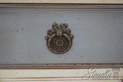L60315: French Louis XV Paint Decorated Server Console Cabinet