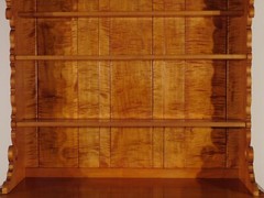Circa 1953 BONENBERGER Tiger Maple 2 PC Kitchen Dining Stepback Cabinet Hutch