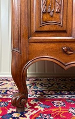 Antique French Buffet Sideboard Server Cupboard Panetiere Highly Carved Oak