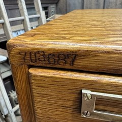 Antique Wood Tiger Oak Library Bureau Maker 6 Drawer Card Catalog File Cabinet