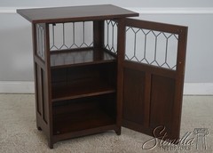 73379: STICKLEY Roycroft Mission Oak Leaded Glass Cabinet