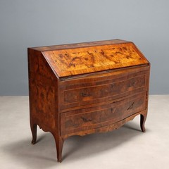 Antique Baroque Flap Cabinet Walnut Poplar XVIII Century Original