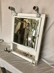 Antique VTG Deco Double Sconce Cup/Soap Holder 21×27 Mirror Cabinet Old 1213-26B