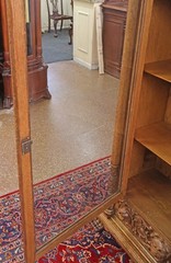 Late 19th Century Figural Carved Tiger Oak China Cabinet By AJ Johnson Chicago