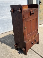 Original Antique Arts & Crafts Mission Quartersawn Oak Gentlemen’s Bar Cabinet