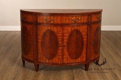 Ethan Allen Mahogany Newport Collection Demilune Cabinet Console