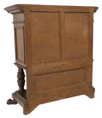 Antique Cupboard, Court, Carved, Renaissance Revival, Cornice, Foliate E. 1900s