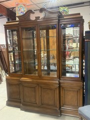 Karges Beveled Glass Doors Lighted China Cabinet
