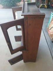 Antique Tramp Art Wooden Apothecary Cabinet c.1910 Folk Art 37″X23″X10″