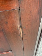 Antique Cherry 2 part corner cupboard cabinet original surface 1820 Pa 16 Light