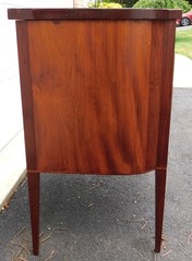 Antique Hepplewhite Style Mahogany Bow Front Short Sideboard Storage Cabinet
