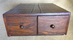 Oak 2 Drawer Card File Cabinet
