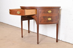 Baker Furniture Federal Inlaid Mahogany and Satinwood Demilune Cabinet