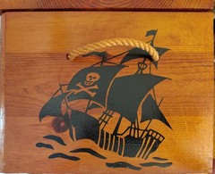 Strand Quality Chest. Hazel Novelty Cabinet Co. Pirate Themed wooden toy box