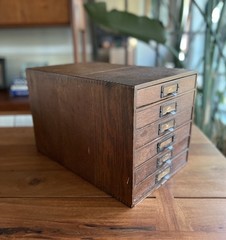 Vintage Small Quarter Sawn Oak Document Cabinet by Weis