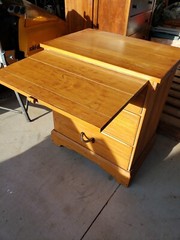 Vintage Brandt Ranch Oak 3 Drawer Cabinet with Pullout- Original finish, 1950’s