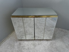 Post-Modern Mirrored Brass Credenza/Cabinet O.B. Solie for Ello Furniture, Italy