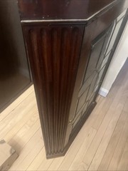 Neoclassical Hanging Corner CABINET, Cupboard, Mahogany, Thirteen Light, 43″