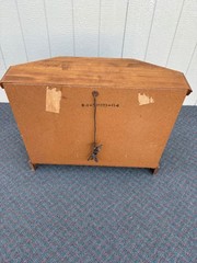 67654 Vintage Oak Curio Credenza with Glass Doors and Shelves