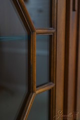 72228: Vintage Large Georgian Style Walnut Bookcase Display Cabinet