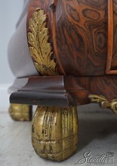 L63333EC: Dutch Style Painted Faux Burl Walnut China Cabinet